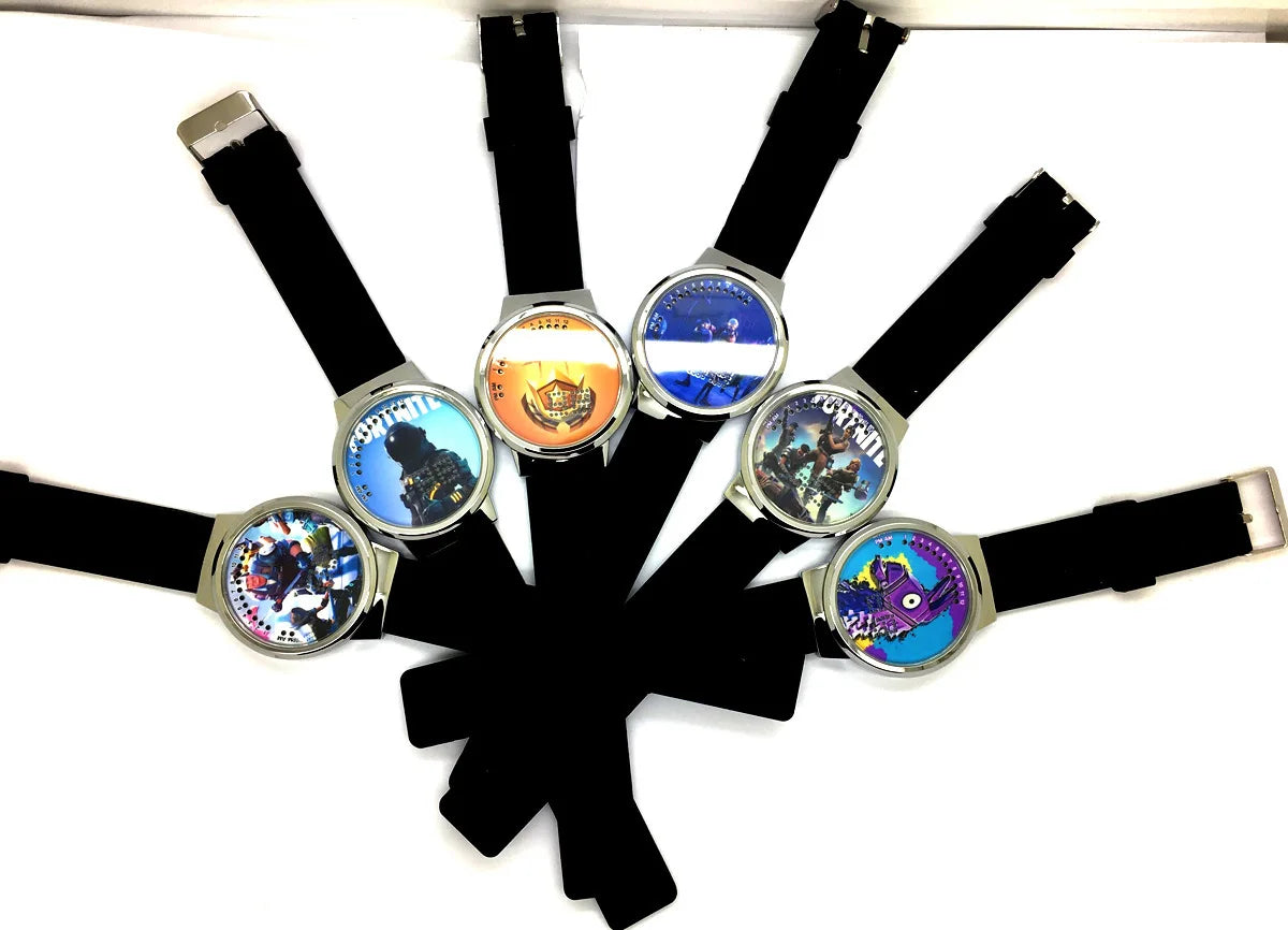 Relógio Fortnite kawaii personalizado com luz noturna LED tátil, estilo cartoon e fashion, relógio eletrónico para estudantes, presente para amigos
