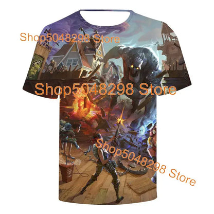 T-shirt Fortnite Bushranger para Crianças, Estampado 3D Banana Peely, T-shirt para Homem e Mulher, Top de Verão Battle Royale, Presentes de Aniversário