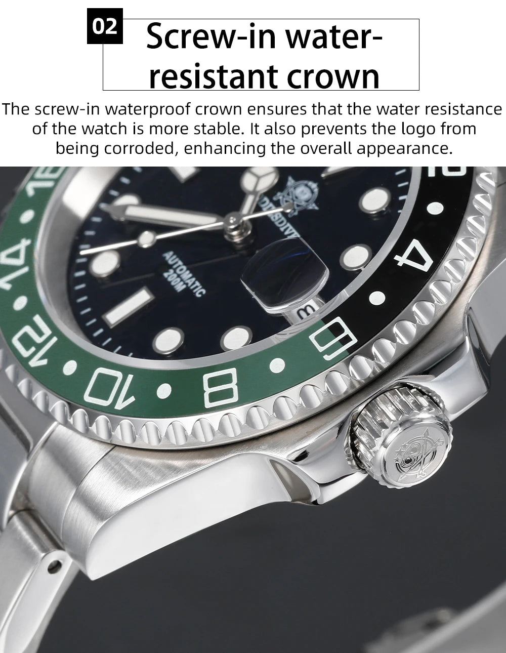 ADDIESDIVE 2025 New Men's Business Watch 200m Water Resistant 8215 Automatic Mechanical Watch Sapphire Crystal Luminous Watch