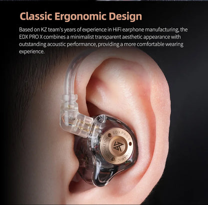 KZ EDX PRO X Wired Earphones HIFI Stereo Bass Earbud Gaming Sport Music Noise Cancelling Headset Detachable Cable