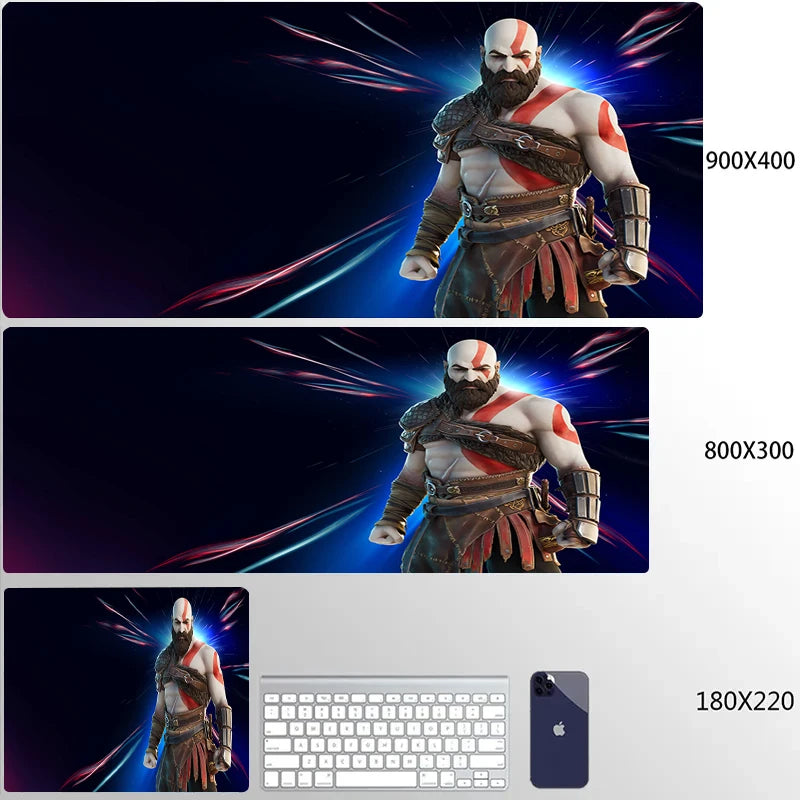 Large Mouse Pad G-God of War Pc Gamer Cabinet Keyboard Computer Game Desk Mat 900x400 Table Rug Gaming Accessories Xxl Mousepad