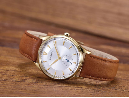 Baltany Men Automatic Watch 38.5mm Pilot Manual Winding Mechanical Wristwatch Sapphire 5ATM Small Second Dial ST1701 ST1700