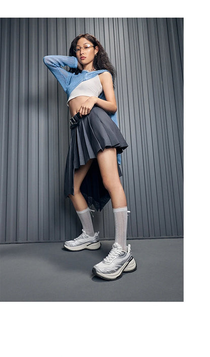 Sapatilhas Xtep Basque 3 para Mulher, Leves, Resistentes ao Desgaste, Modernas, Duráveis, com Sola Grossa, Casuais e Desportivas, 874218320006