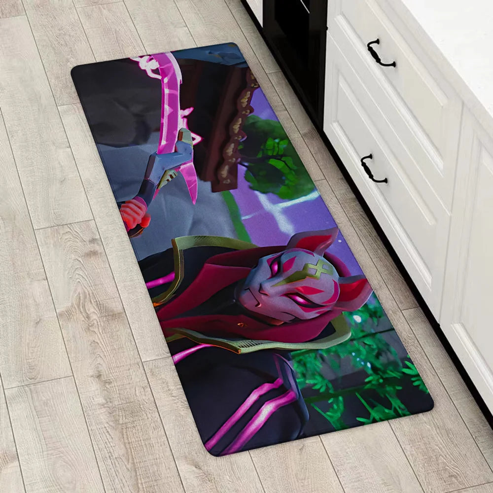 Tapete de Entrada Fortnite para Porta Principal, Antiderrapante, Tapete de Cozinha, Sala de Estar, Varanda e Casa de Banho, Tapete de Chão / Carpete