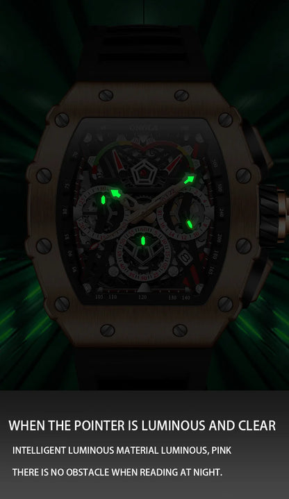 New Luxury Men Watch  ONOLA Fashion Fully Automatic Mechanical Watches Man Unique Design Waterproof Tape Watch Wristwatch