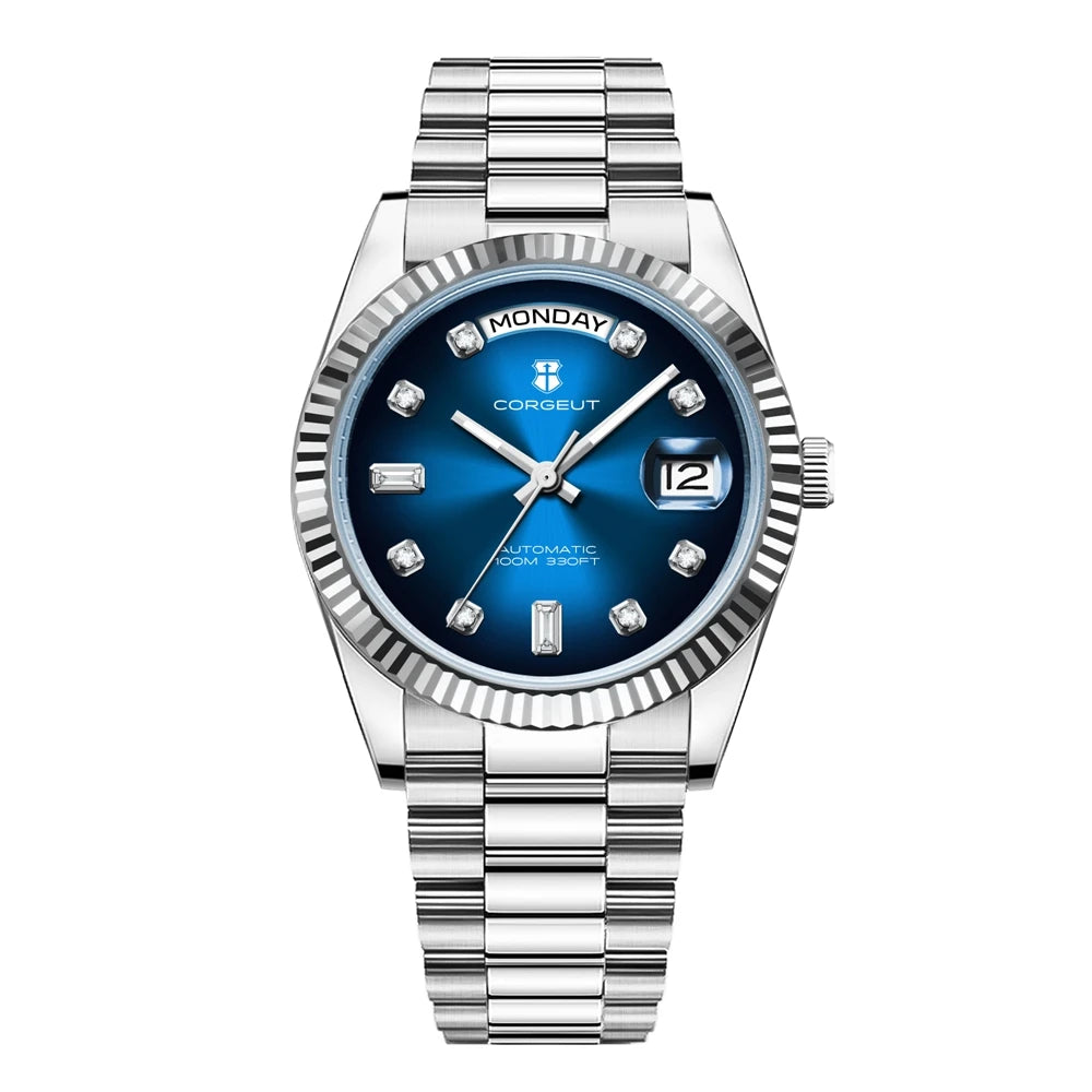 Orologio da uomo Corgeut Luxury 36MM ST1644 automatico meccanico con zaffiro, Relógio Masculino 10BAR, day, swim e dress watch