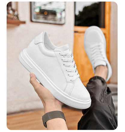 New Men's Sneakers Elevator Shoes Height Increasing Insole 6-10CM High Heels Leather Sport Shoes Men's Shoes