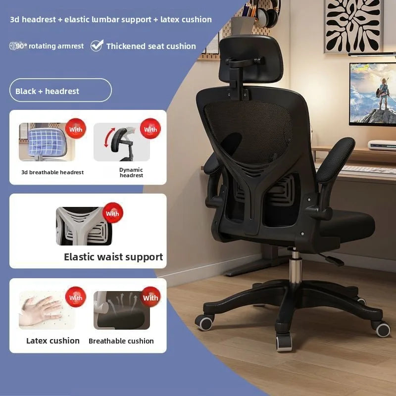 Sedia da gaming ergonomica per dormitorio e ufficio, ideale per lunghe sessioni, comoda sedia per scrivania e computer, sedia da gaming confortevole