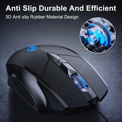 USB Wired Mouse, 7200 DPI Corded Computer Mouse with 6-Button Cord Ergonomic Mice, Office and Game Mouse for Laptop PC Desktop