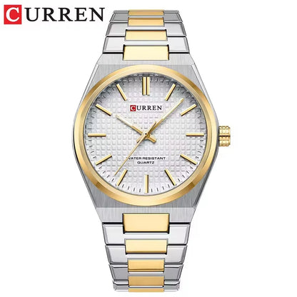 Montre pour homme CURREN 8439 – Modèle de grande marque, style luxe et professionnel, étanche, en acier inoxydable, type militaire, à mouvement quartz.