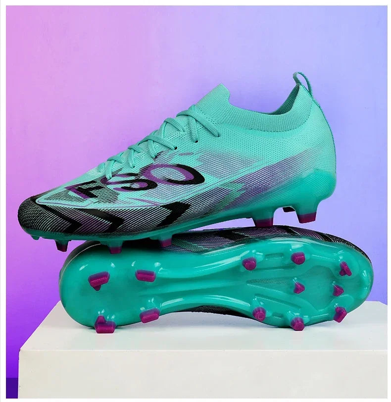Nouvelles chaussures de football pour hommes FG, chaussures de football ultralégères, chaussures d'entraînement en plein air, chaussures de match de football, crampons longs antidérapants, livraison directe