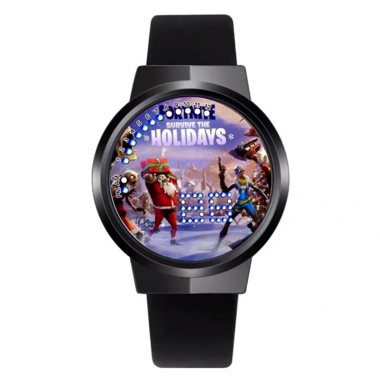 Relógio Fortnite kawaii personalizado com luz noturna LED tátil, estilo cartoon e fashion, relógio eletrónico para estudantes, presente para amigos