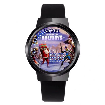Relógio Fortnite kawaii personalizado com luz noturna LED tátil, estilo cartoon e fashion, relógio eletrónico para estudantes, presente para amigos