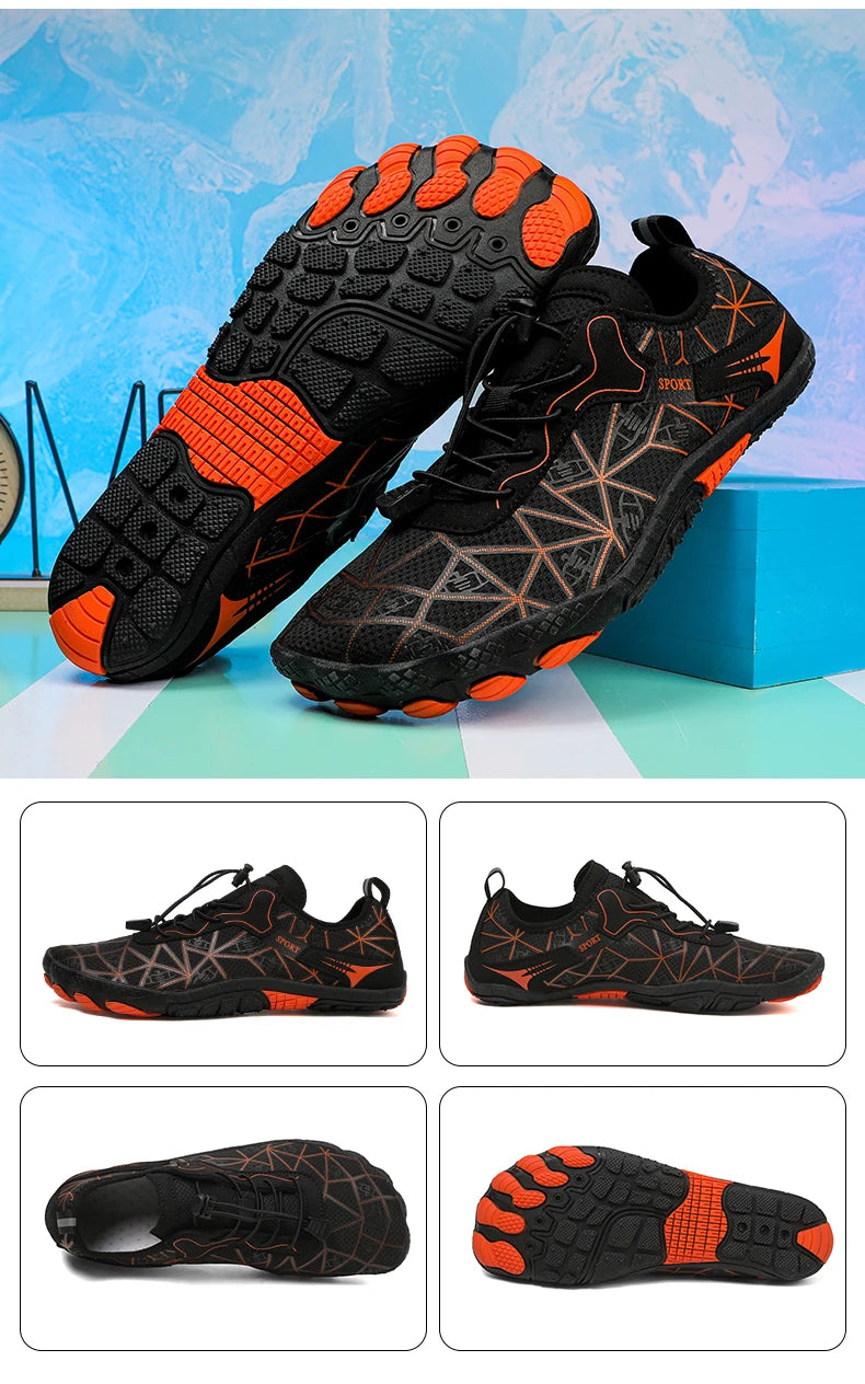 New Barefoot Wading Shoes Men Women Mesh Quick-Drying Beach Shoes Outdoor Non-Slip Swimming Shoes Unisex Water Sports Shoes