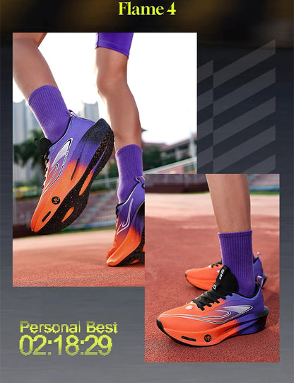 Carbon plate men's and women's anti-slip running shoes, professional marathon sports breathable mesh CHUNTA sports shoes