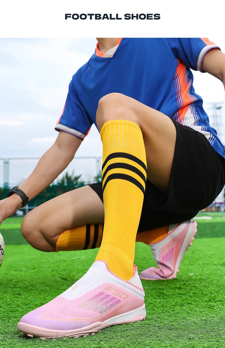 New Men's Football Boots Comfortable Soccer Shoes Match Training Boys Non-Slip Long Spikes Breathable Adult Cleats Outdoor Sport