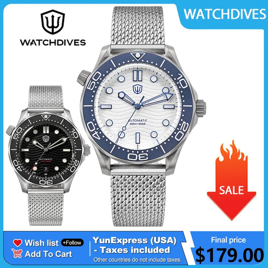Watchdives WD007 V4 Titanium NTTD Dive Watch PT5000 Automatic Movement Sapphire Super Luminous Domed Crystal 42mm Men Watches