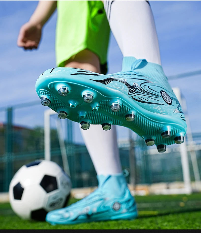 Crampons de Football pour hommes, chaussures d'entraînement sur gazon en salle, antidérapantes, TF/AG, bottes de terrain de Football confortables pour enfants