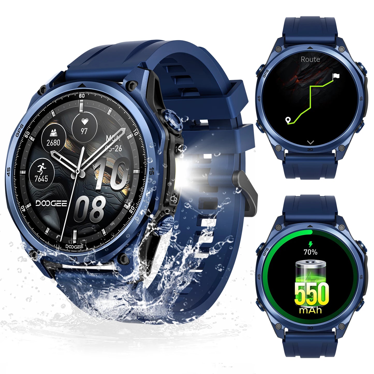 DOOGEE ANYWISE W1 PRO AI Smart Watch 1.43" AMOLED Display 5ATM IP68 Water Resistance GPS Tracking Sport Watch with Offine Maps