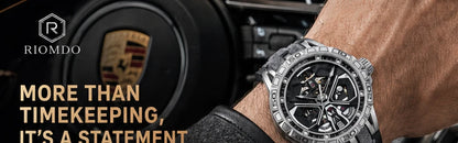 OBLVLO Mens Luxury Machinery Skeleton Mechanical Automatic Watches Analog Big Dial Blue Rubber Band Military Watch RD-909