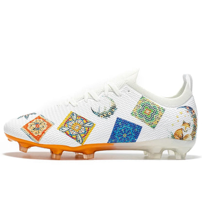 Chuteiras Profissionais Resistentes ao Desgaste para Relvado, Multicoloridas, com Forte Aderência e Excelente Equilíbrio, para Treino de Futebol ao Ar Livre no Verão