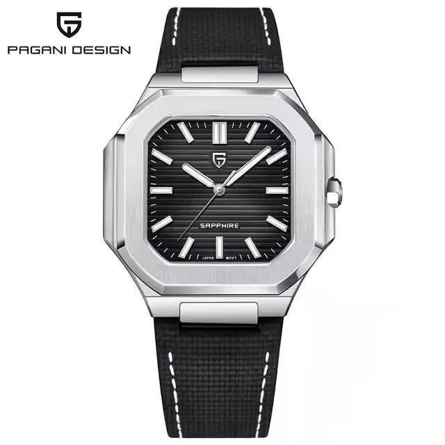 2026 New PAGANI DESIGN Square Quartz Luxury Watch for Men AR Sapphire Mirror Japan Movt Man Watch Luminous 316L All Steel Watch