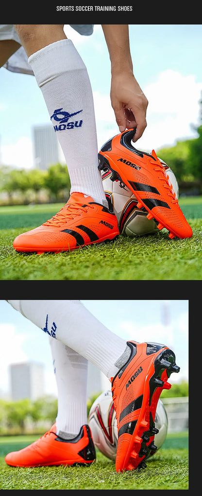 Novas Chuteiras de Futebol para Homem e Mulher, Sapatilhas Desportivas de Interior e Exterior com Pitons Longos e Pitons Partidos para Tapete de Treino de Futebol