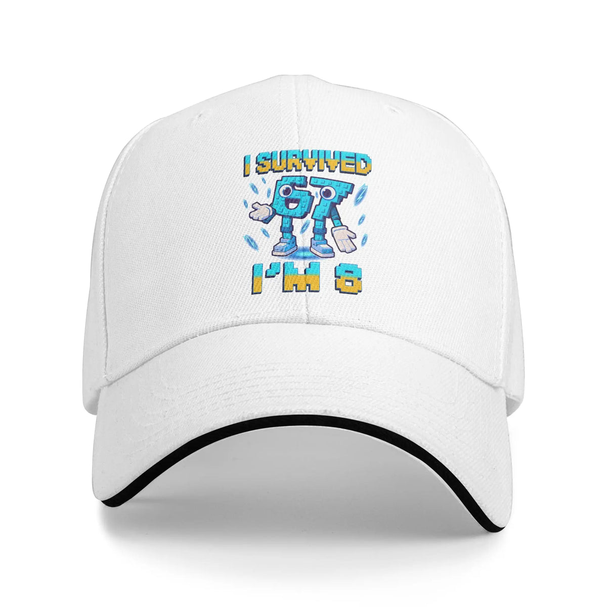 Șapcă unisex pentru aniversarea de 8 ani „I'm 8 Year Old Six Seven Bruh 6 7 Brainrot Meme” – Șepci de baseball noi, cu protecție solară