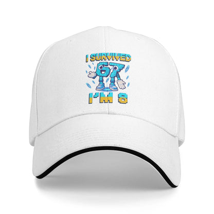 Șapcă unisex pentru aniversarea de 8 ani „I'm 8 Year Old Six Seven Bruh 6 7 Brainrot Meme” – Șepci de baseball noi, cu protecție solară