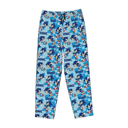 Custom Women Soniced Pajama Pants Printed Hedgehog Game Sleep Sleepwear Bottoms with Pockets
