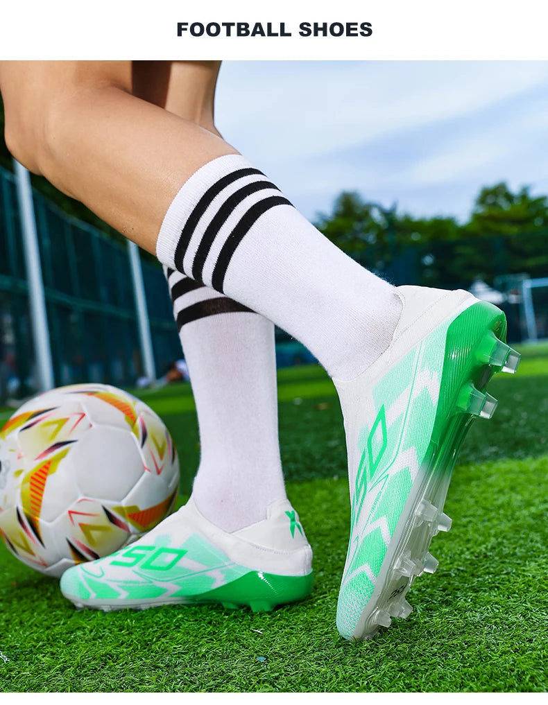 New Men Soccer Shoes Match Football Boots Non-Slip Boys High-quality Outdoor Sneakers Grass Cleats Hot-selling High-top Light