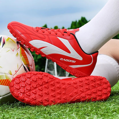 Scarpe da calcio da uomo traspiranti, scarpini da football e futsal ultraleggeri, sneaker professionali da allenamento unisex, tacchetti per erba e sport da partita