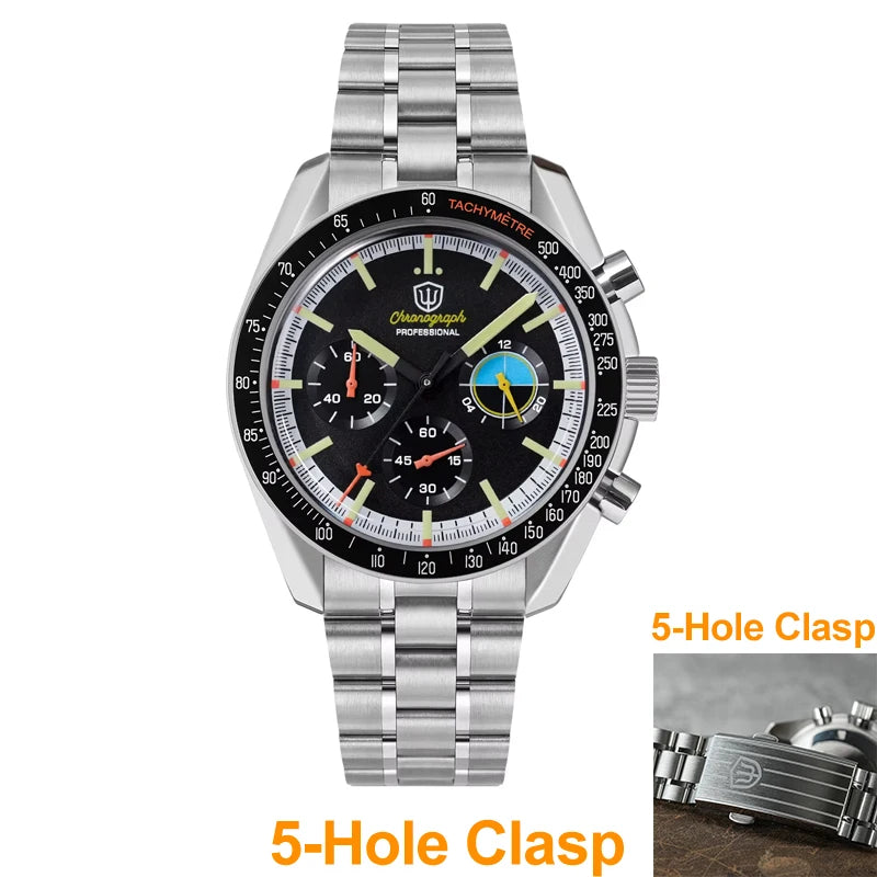 Watchdives WD1863 39mm VK63 Chronograph Watch OTF Clasp Sweep Quartz Movement Sapphire Luminous 100m Waterproof Watches