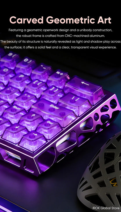 IROK MG63 Hollow Aluminium Gaming Magnetic Mechanical Keyboard 60% RT0.001mm 8KHz 0.07ms 512K RGB Hot Swap Wired Gamer Keyboard