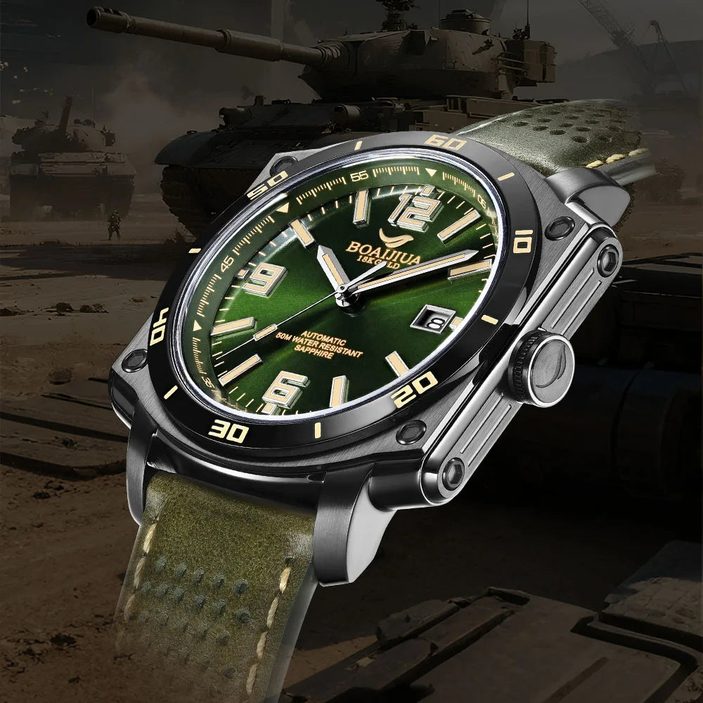BORIAGE(BOAIJIUA) NH35 Fully Automatic Mechanical Men's Watch Original Design Mechanical Watches  Luminous Wristwatch