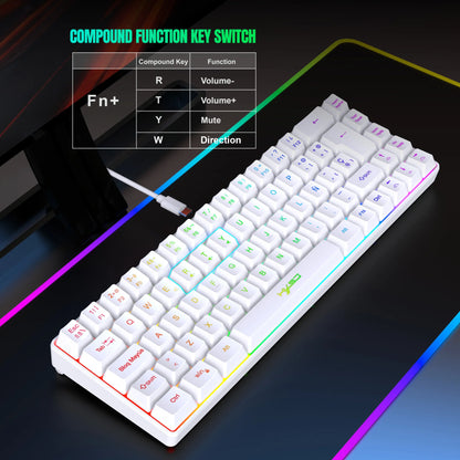 Offerta imperdibile! Tastiera gaming cablata spagnola a 69 tasti con retroilluminazione RGB, design compatto 68%, un accessorio indispensabile per professionisti e gamer