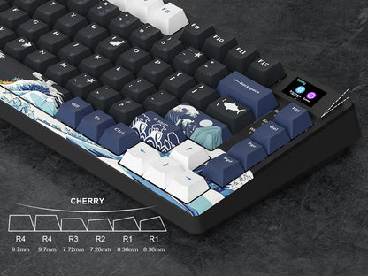 Teclado gamer Womier S-K80 con pantalla OLED a color, teclado mecánico gaming hot-swappable con montaje gasket y RGB personalizable