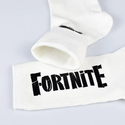 Meias Desportivas FORTNITE de Verão Pretas e Brancas, Respiráveis, Baixas e Invisíveis, em Algodão Macio para Desporto e Uso Casual