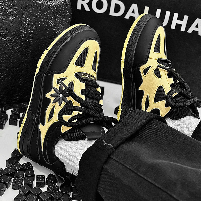 Fashion Men's Shoes Trend Street Skateboard Shoes Man Luxury Brand Training Sneakers Mesh Breathable Casual Shoes Men's Tennis Shoes