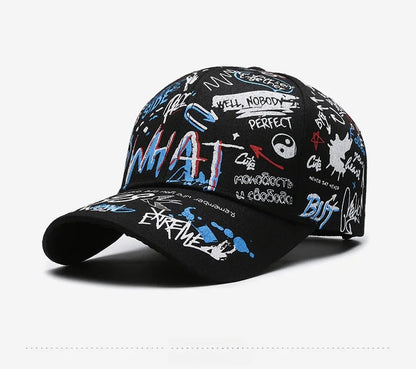 New Fashion Women Men Graffiti Cotton Baseball Cap Unisex Printed Snapback Hat Hip Hop Trendy Outdoor Cap Hat for Men Women