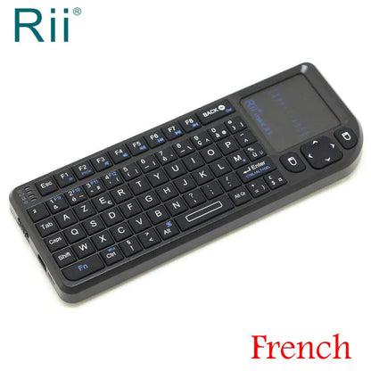 Teclado inalámbrico mini original Rii X1 de 2.4GHz en inglés/RU/ES/FR con panel táctil para Android TV Box/PC/portátil