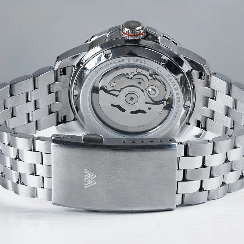 WM Watch Automatic Mechanical Watches NH35 Anti-reflective 200 Water Resistant Sapphire Crystal Welly Merck Watch WM206