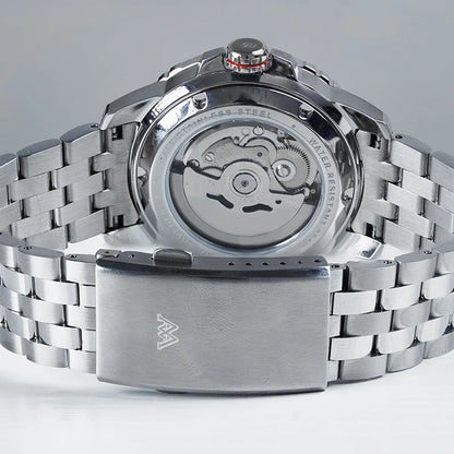 WM Watch Automatic Mechanical Watches NH35 Anti-reflective 200 Water Resistant Sapphire Crystal Welly Merck Watch WM206