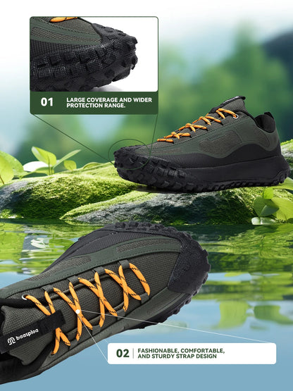 Baasploa Men Hiking Shoes High Quality Comfort Soft Waterproof Male Trekking Sneakers Resistant Non-Slip Outdoor Climbing Shoes