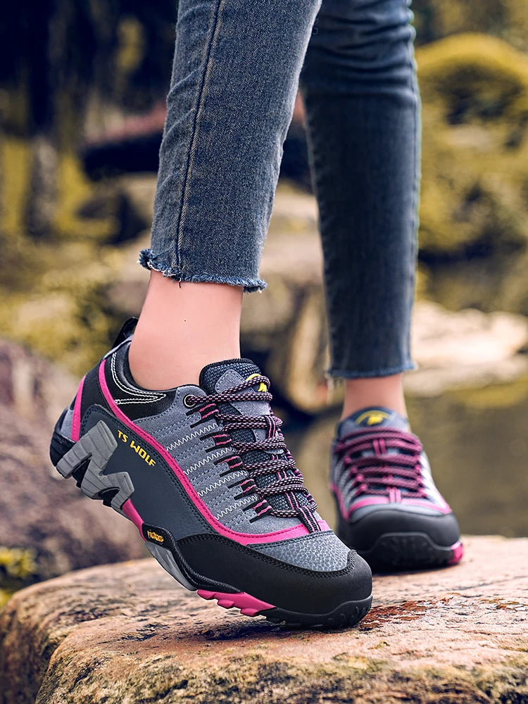 Sapatos de Trekking para Homem Outdoor Lover, Impermeáveis, Botas de Caminhada de Montanha em Couro Genuíno, Sapatos Táticos de Caça Woodland