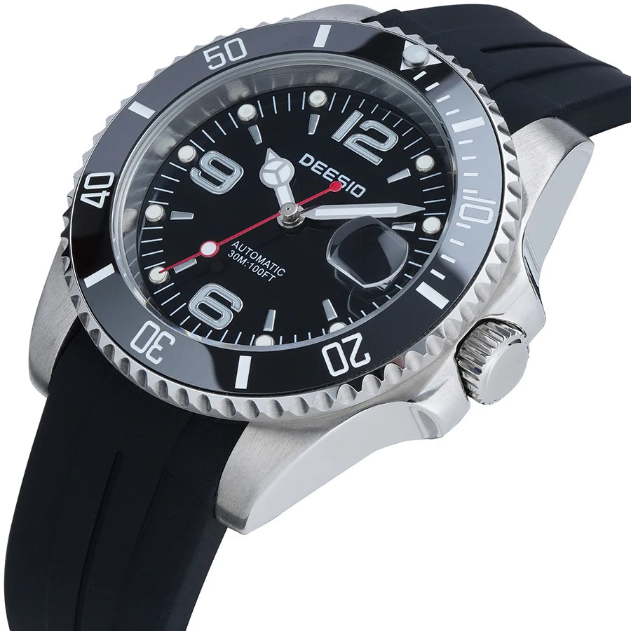 DEESIO Men's Automatic Mechanical Watch Stainless Steel Luminous Date Sports Casual Luxury Watch Gift for Men Sapphire Crystal