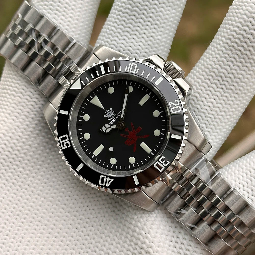 STEELDIVE SD1954 Black Dial 41MM Stainless Steel NH35 Automatic Movement What Ghost Mens 300M Dive Watch  Sapphire Glass