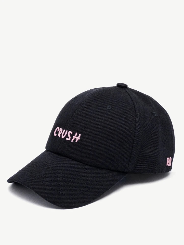 Cappellini da baseball unisex ricamati "crush" neri con iniziali ricamate, modello "Dad Hat", 100% cotone, per tutte le stagioni