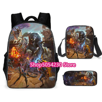 Mochila Fortnited de 3 piezas para niños Victory Game, 16 pulgadas, resistente al agua, mochila preescolar moderna, mochilas escolares para primaria