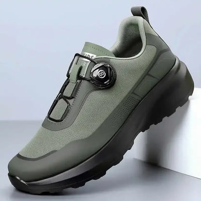 Zapatillas deportivas de running para hombre, ligeras, cómodas y versátiles, de color liso y con cierre ajustable para montañismo